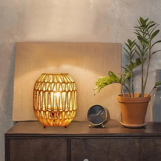 Title 9, Bohemian Style Mushroom Table Lamp, Creative Wo...