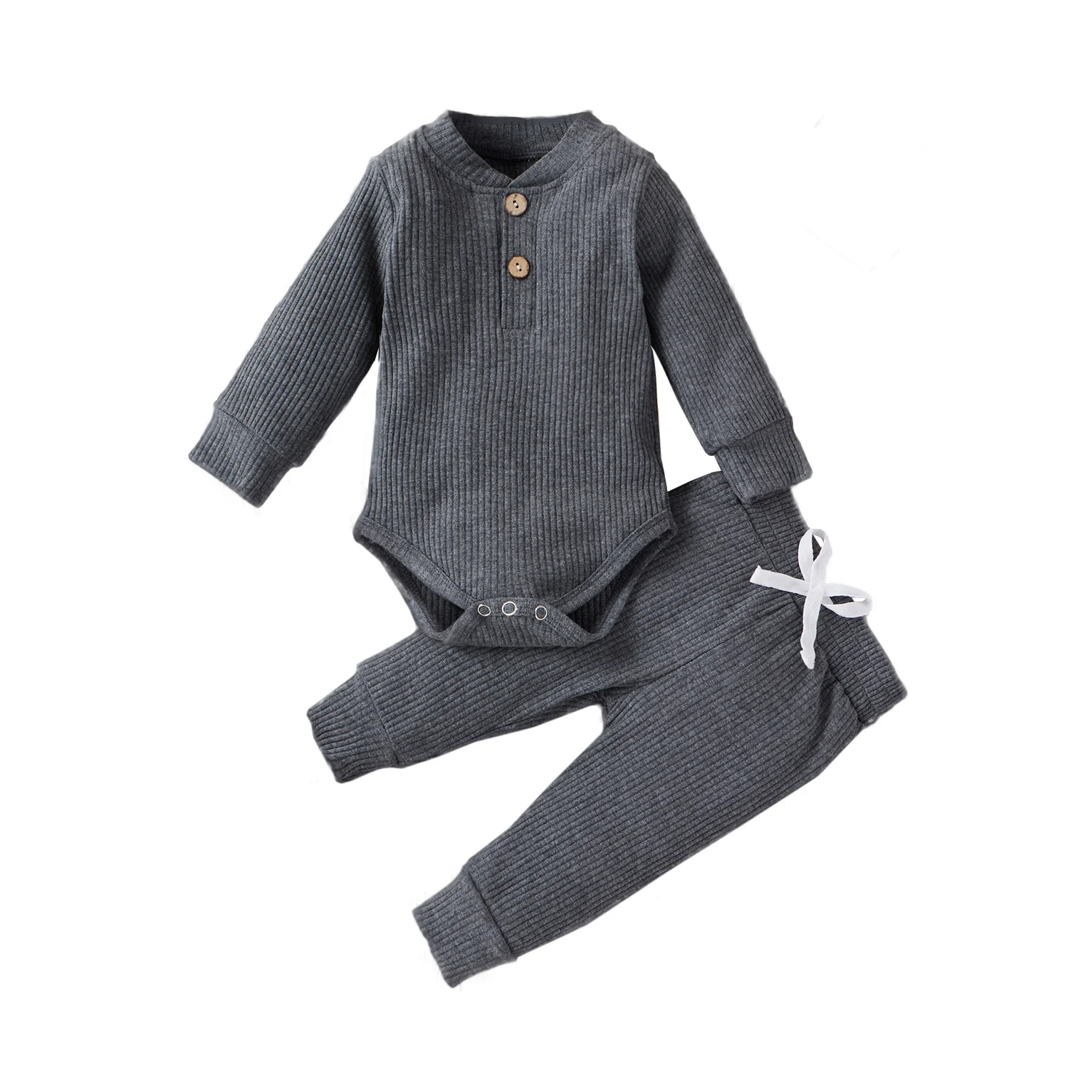 Macacão infantil de algodão manga longa e calças, conjunto perfeito para bebês, macio e confortável, ideal para brincar e dormir tranquilamente. — foto 4