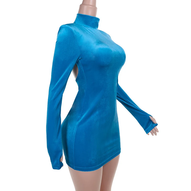 Title 21, Womens Fall Slim Fit Suede Backless Dress a st...