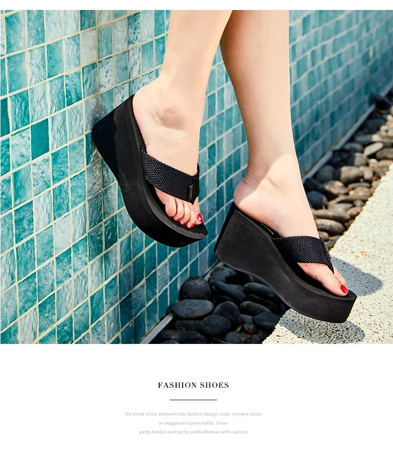 High-heeled fashion women's shoes with wedges and flip-flops, offering style, comfort, and versatility for every occasio — photo 17
