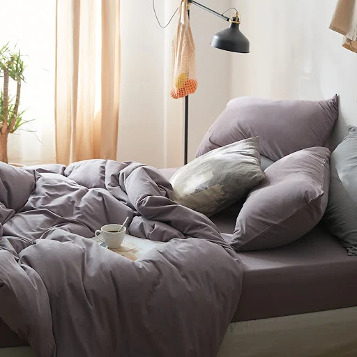 Title 7, All Cotton Pure Color Denim Four Piece Bedding ...