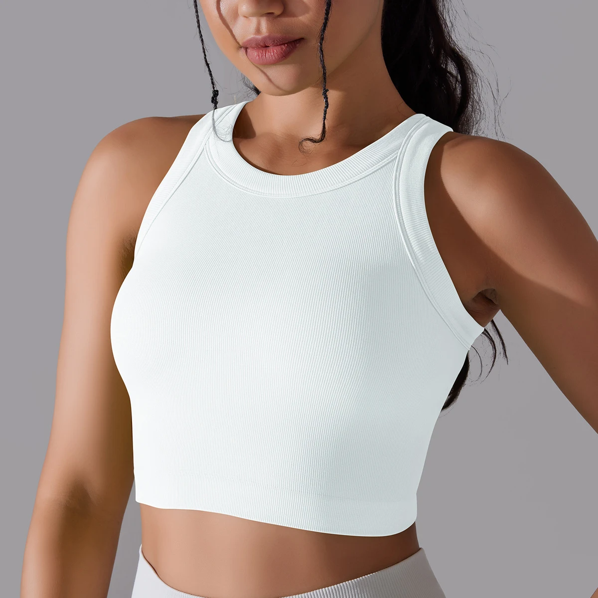 Gilet senza maniche da donna Running Fitness Top sportivo lavorato a maglia senza cuciture — foto 5