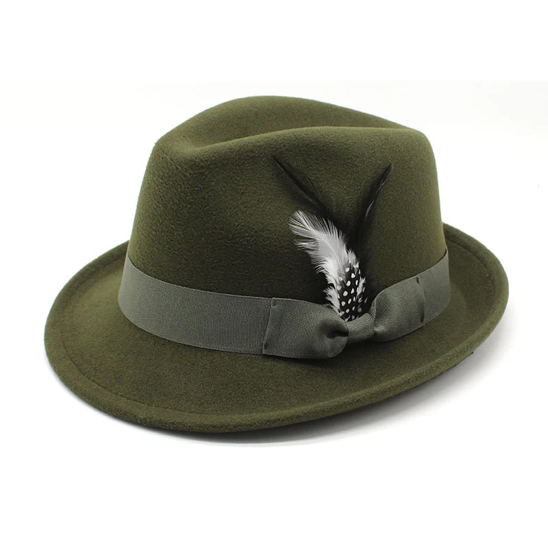 Chapéu masculino de feltro de pele com pena billycock, confortável e estiloso, perfeito para proteção solar e um visual sofisticado e atemporal. — foto 17