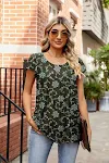 Ademend, elegant shirt met korte mouwen en bloemenprint van mesh. Ideaal voor warme dagen, biedt comfort en stijl voor een casual zomerlook. — foto 2