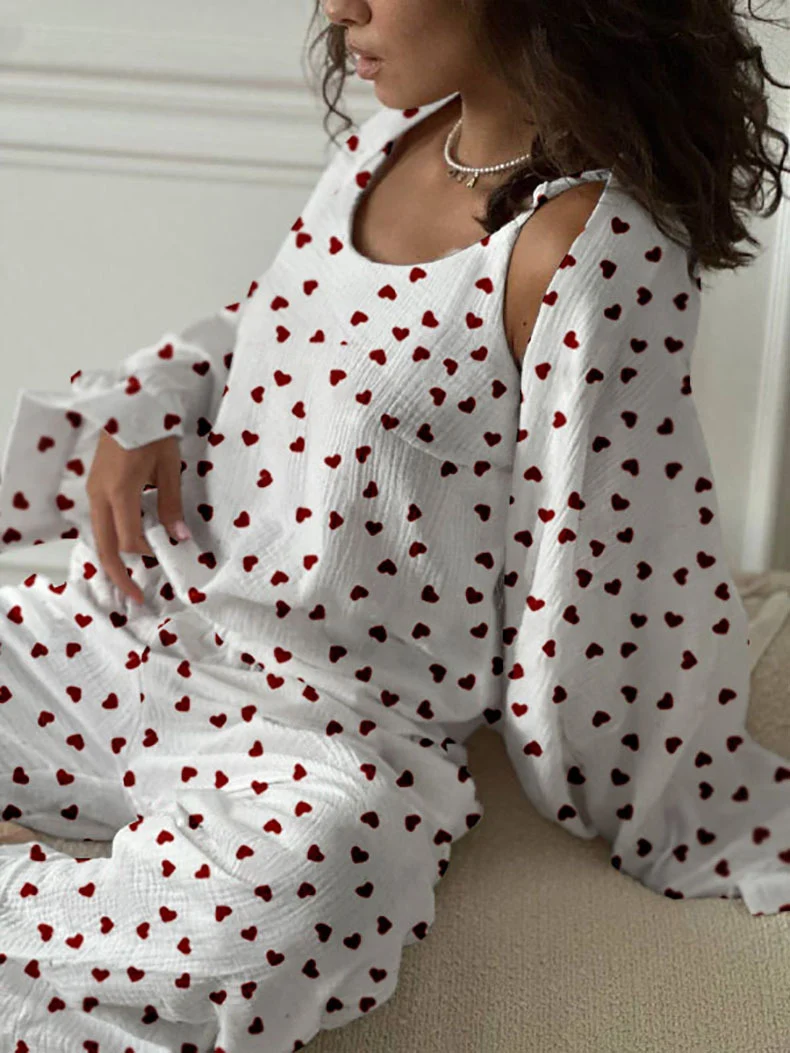 Title 3, Conjunto de pijama feminino, calças com suspens...
