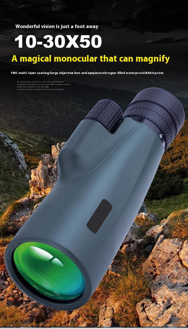 Title 3, Monocular Telescope 10-30x50 HD Zoom with Phone...