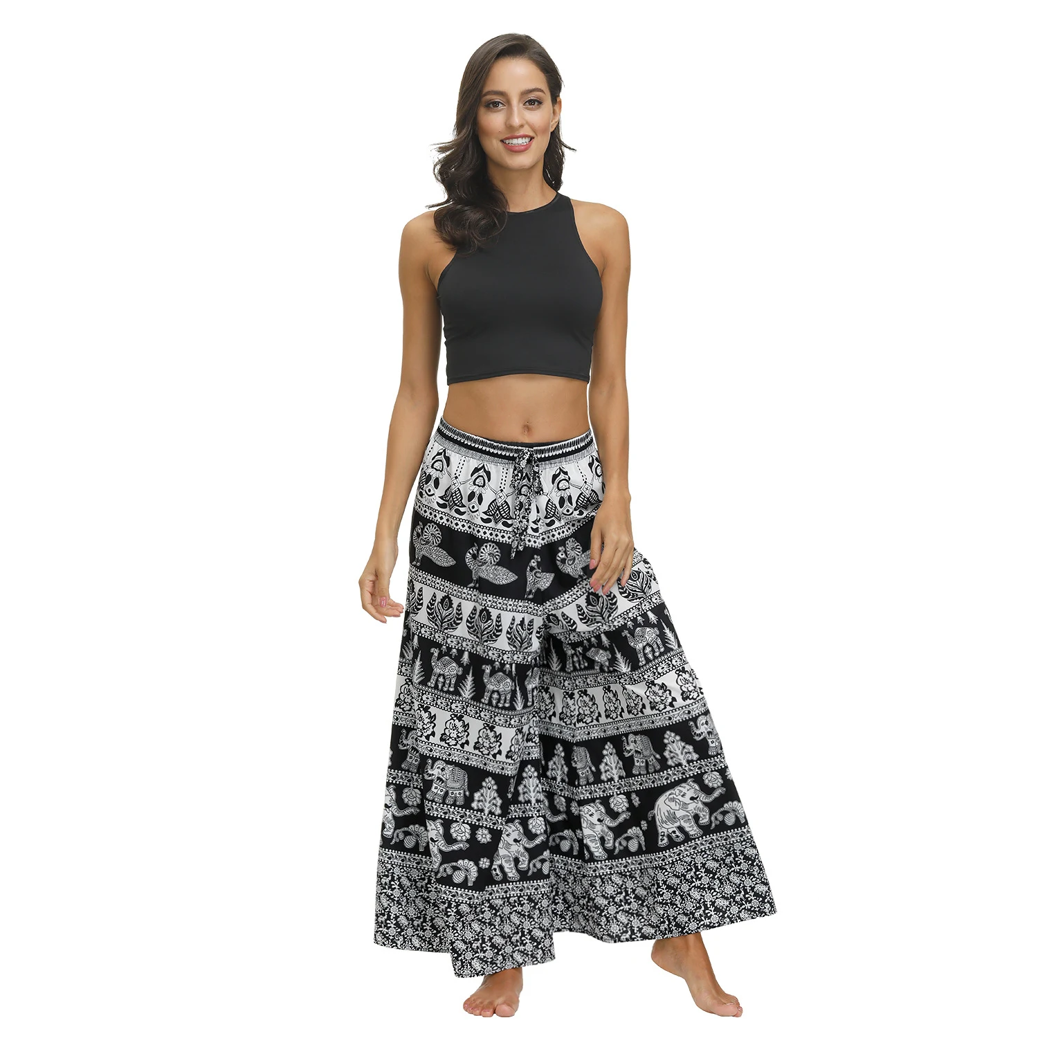 Title 3, Womens printed ethnic style wide-leg pants, of...
