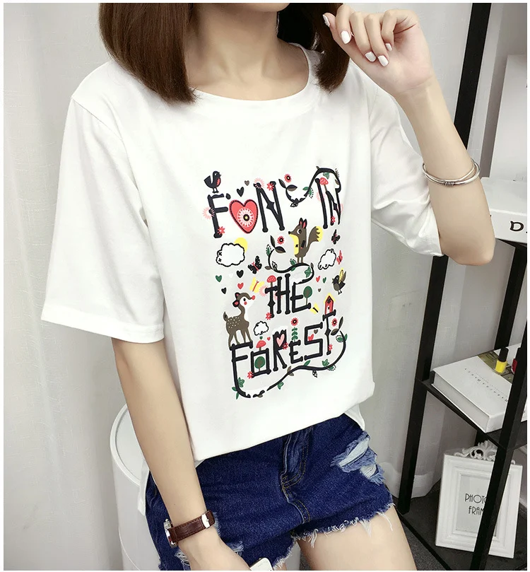 Title 6, Summer ladies loose T-shirt Breathable and comf...