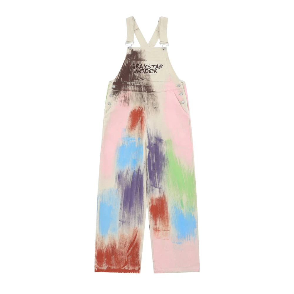 Title 12, Mens Graffiti Denim Suspender Pants, street st...