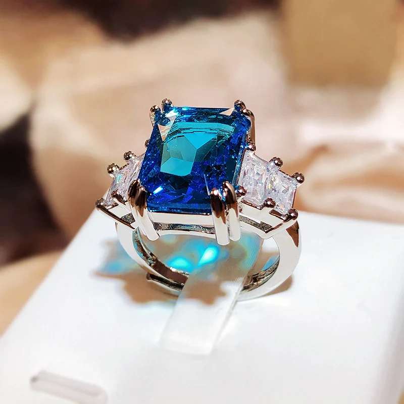 Anel de strass com inlay de pedra invertida, design sofisticado, brilho intenso, perfeito para realçar sua beleza em eventos. — foto 6