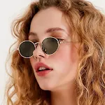 Óculos de sol oval retro, proteção solar e tendência. Estilo vintage para um visual único e proteção contra os raios solares com conforto. — foto 13