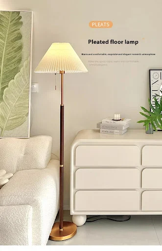 Title 3, Vintage Pleated Floor Lamp Vertical Table Lamp ...