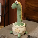 Dino de Pelúcia Criativo para Aprender a Falar e Cantar. Um adorável dinossauro de brinquedo que estimula a fala e o canto de forma lúdica. — foto 3