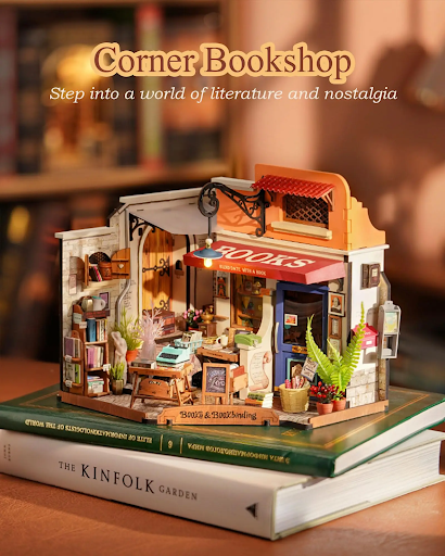 Title 2, Robotime Rolife Corner Bookstore Kit Casa em Mi...