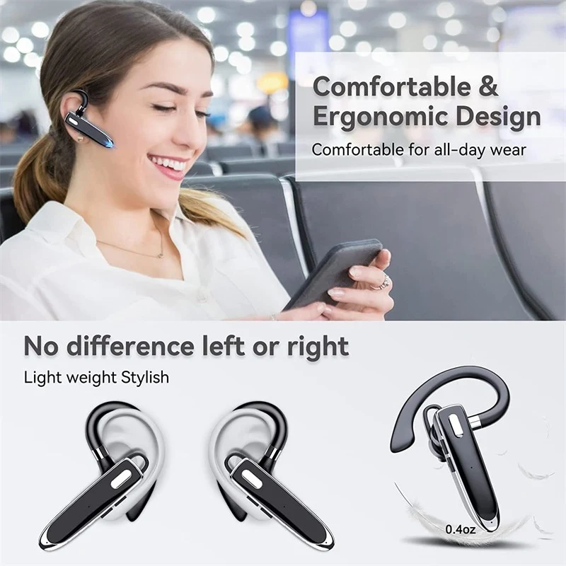 Title 7, Wireless Bluetooth Headset with ear-mounted dig...