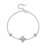 Pulseira Feminina S925 Prata Esterlina com Moissanite Clover 12 Quilates – Elegância Radiante e Design Sofisticado para Mulheres — foto 2