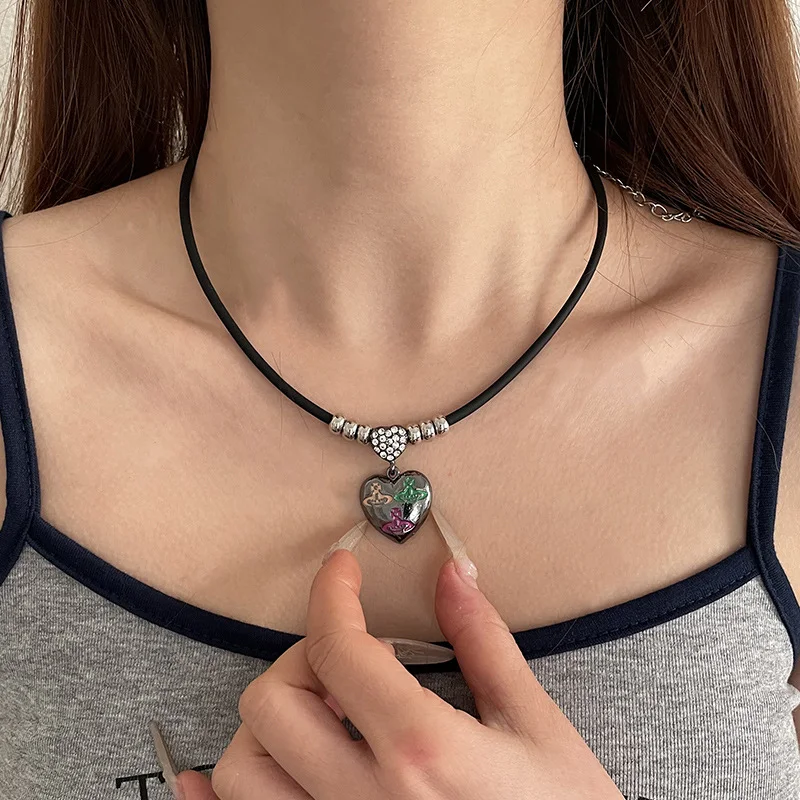 Colar de Coração Doce, Colorido e Amável Simples. Um acessório charmoso e cheio de amor, ideal para expressar carinho e estilo com um toque especial. — foto 6