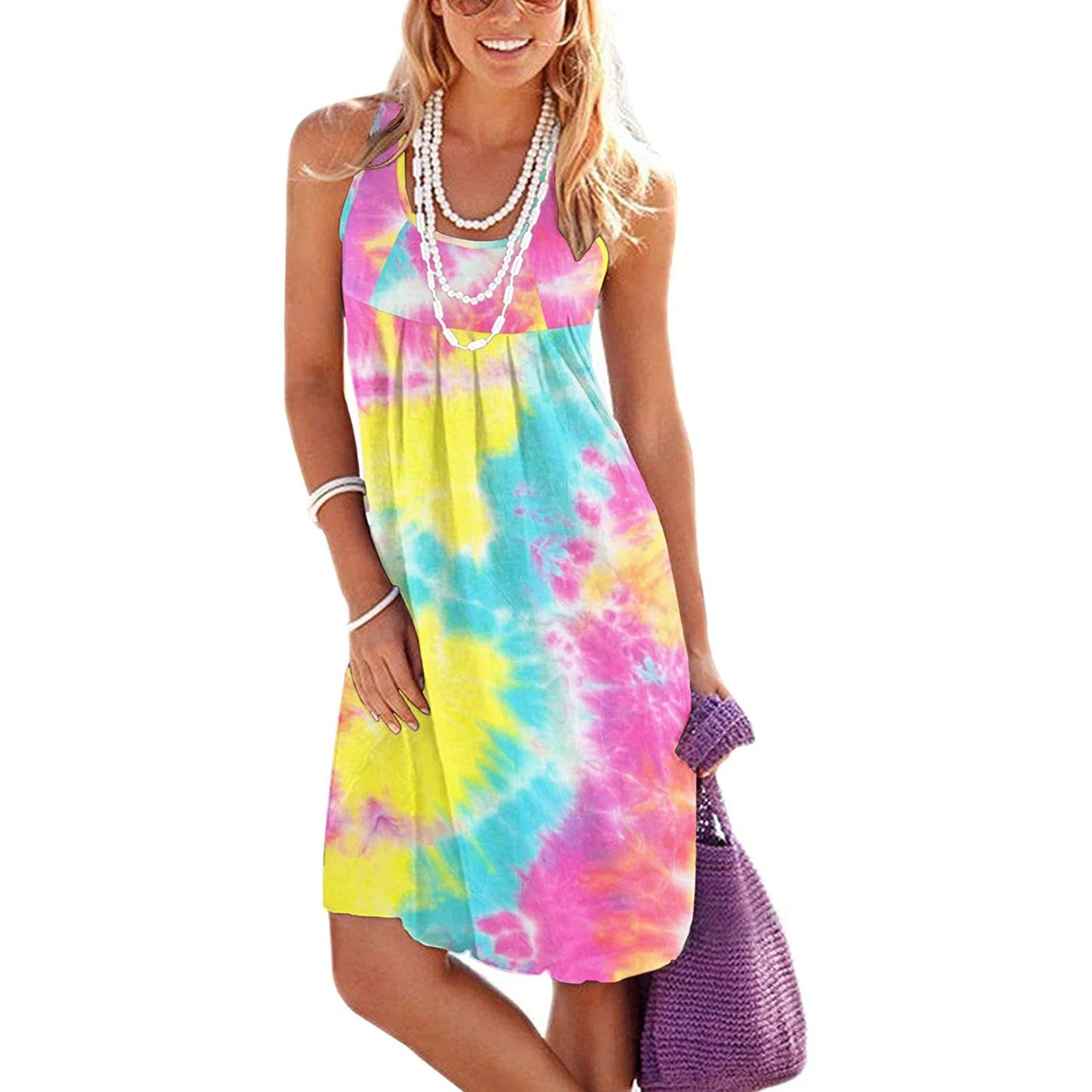 Title 4, Womens Sleeveless Flower Print Dress