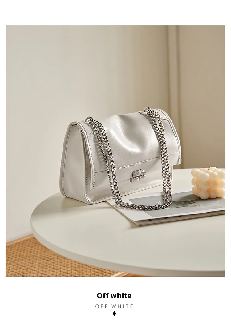 Title 19, Grote Zwarte Messenger Bag met Ketting voor Sti...
