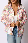 Camicia da donna con risvolto monopetto a maniche lunghe, ampia e alla moda — foto 10