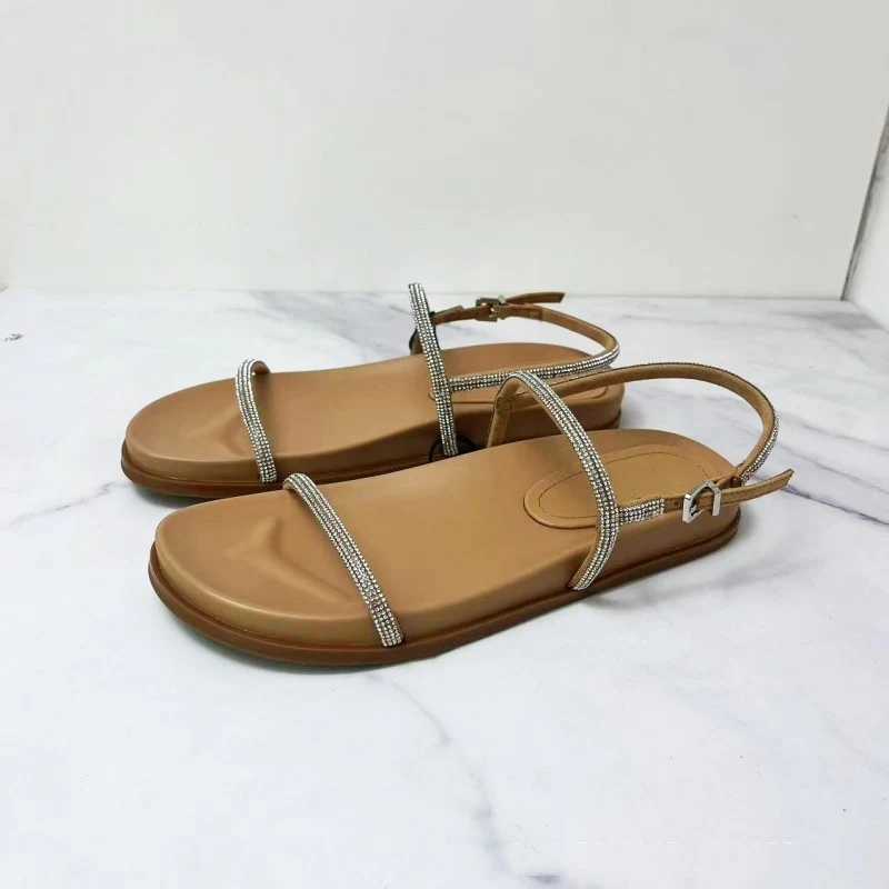 Summer New Shoes Fashion Rhinestone Thin Sling Flat Casual Sandals. Comfortable and stylish women's sandals, perfect for — photo 3