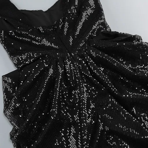 Title 13, Elegant Black Paillette Three-dimensional Flowe...