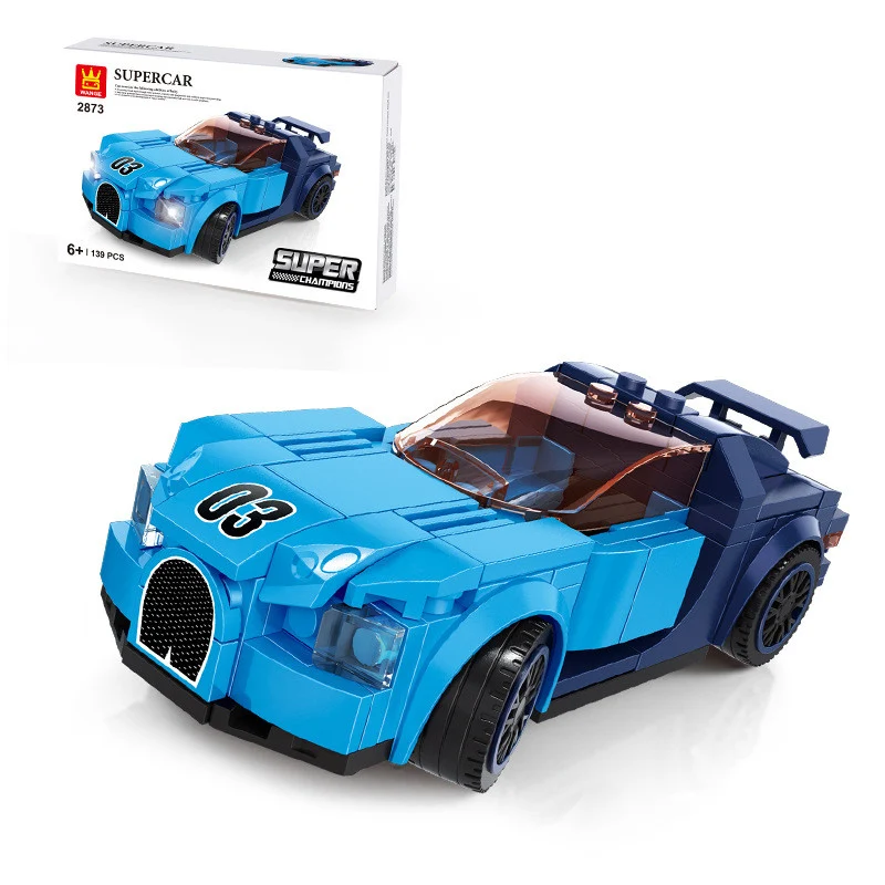 Super Car Small Particle Assembled Boy Sports Car Building Block Stall Decoration Toy. Build and display this fun sports — photo 3
