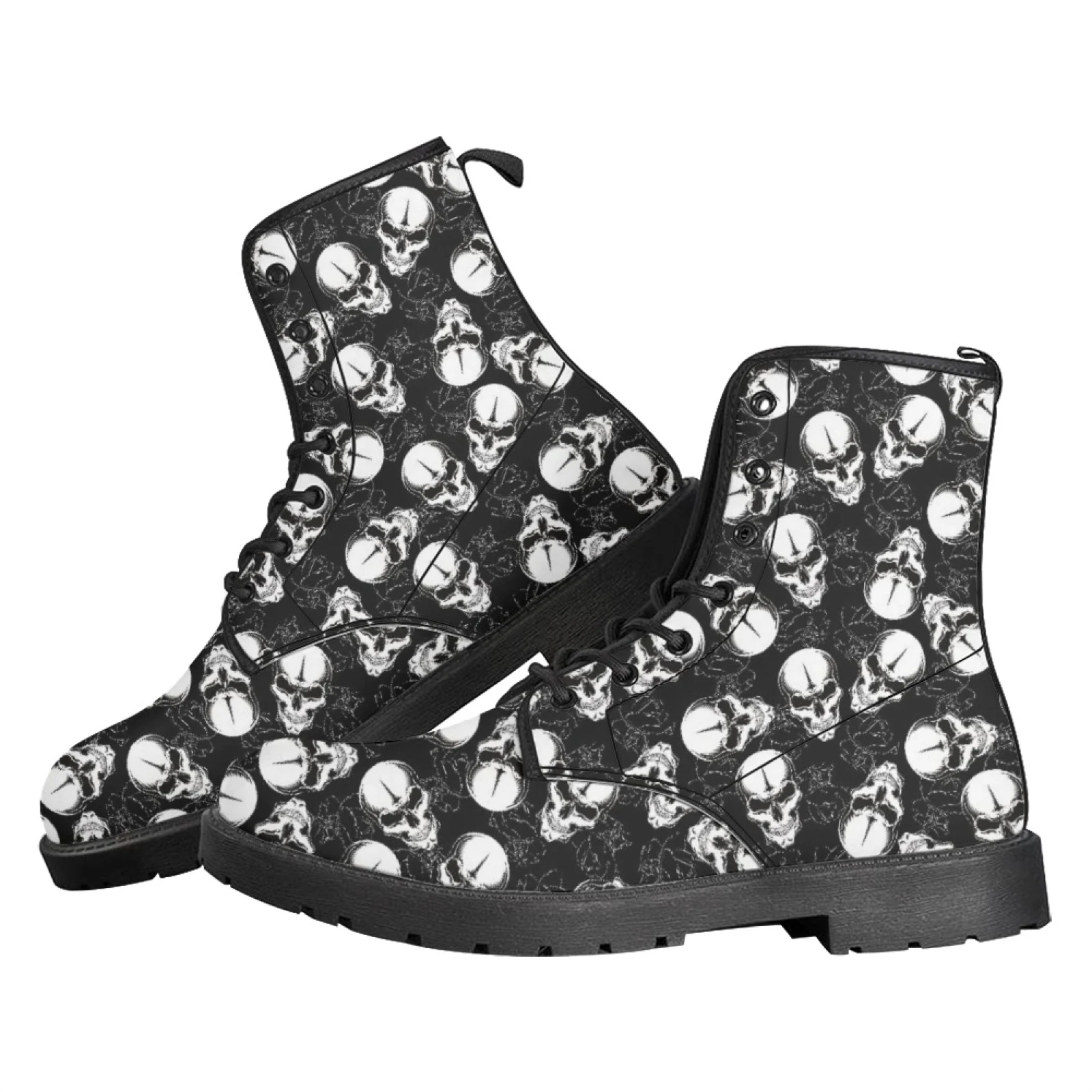 Title 4, Botas Martin Femininas de Couro com Sola Plana ...