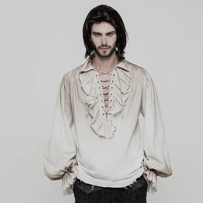 Title 5, Camisa Steampunk Masculina Europeia e Americana...