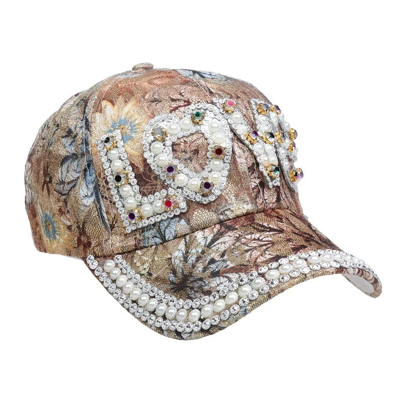 Title 31, Sequined Diamond Baseball Cap with Letter Desig...