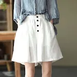 Nieuwe dames retro katoen linnen casual losse shorts, comfortabel en luchtig, perfect voor de zomer, een stijlvolle keuze. — foto 1