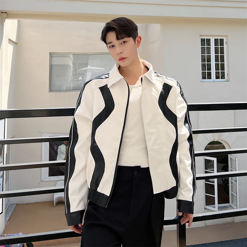 Spliced Short Motorcycle Jackets with Color Blocking. Ride in style and protection. Modern design with color contrasts f — photo 2