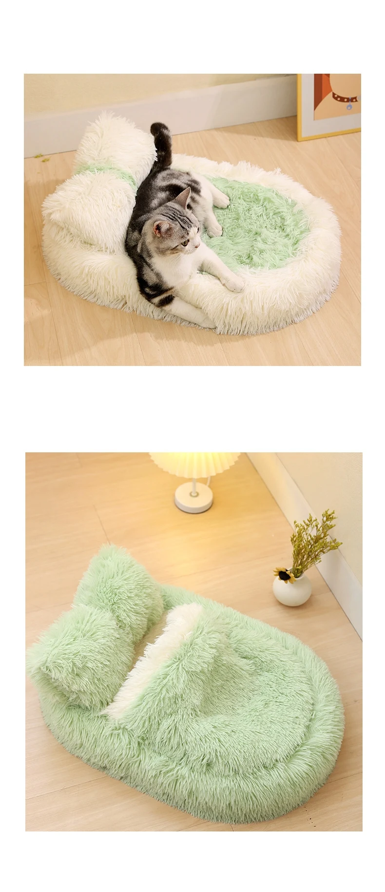 Title 12, Long Wool Oval Plus Quilt Warm Cat Dog Nest Win...