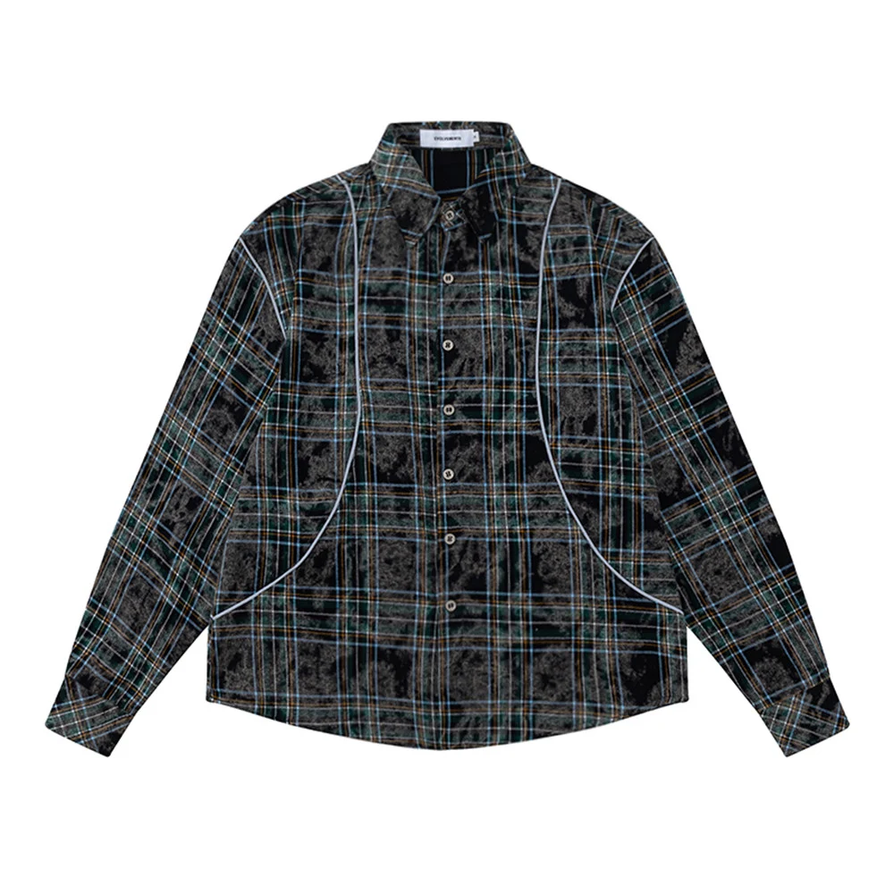 Camisa japonesa solta casual manga longa tie-dye. Casaco moderno e confortável, perfeito para um visual descontraído e estiloso. Ideal para diversas ocasiões. — foto 2