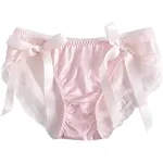 Effen katoenen slip met kanten achterkant en een schattig strikje. Zacht en comfortabel voor dagelijks gebruik. — foto 5