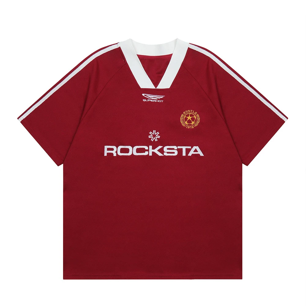 Title 3, Camiseta esportiva folgada com gola em V e bloc...