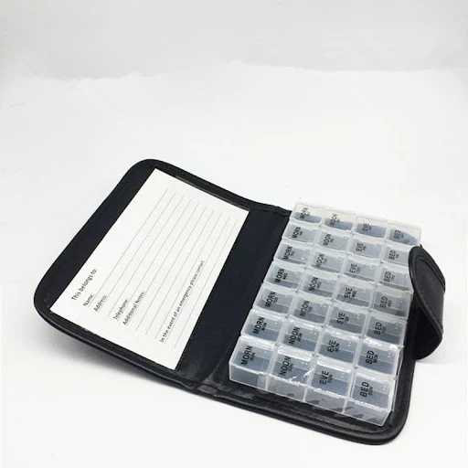 Title 4, Wallet-Style Portable Medicine Box Keep your me...
