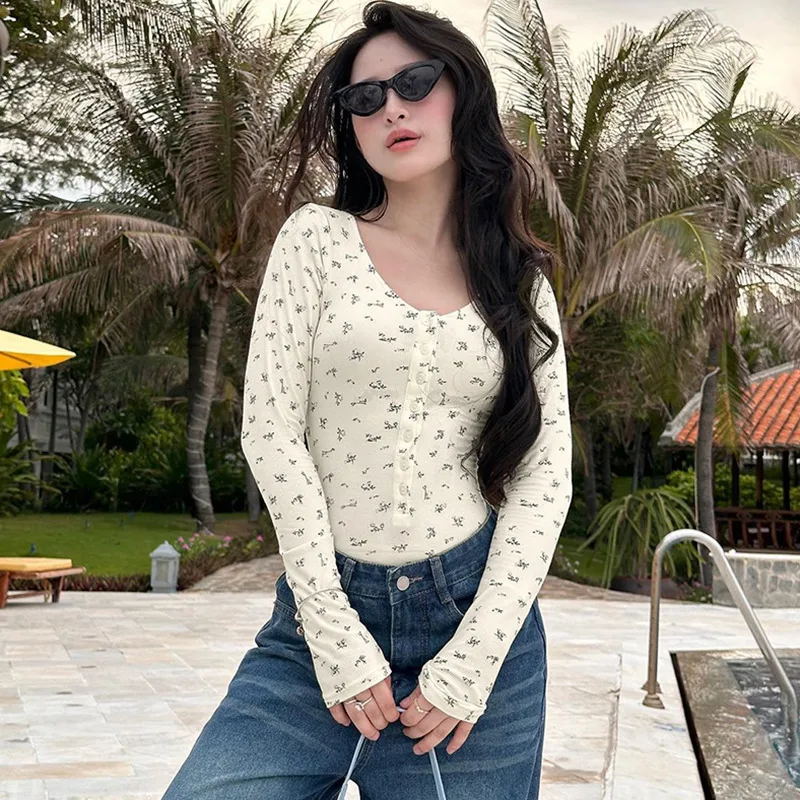 Title 17, Womens Fashion Casual Floral Long-sleeved Jump...