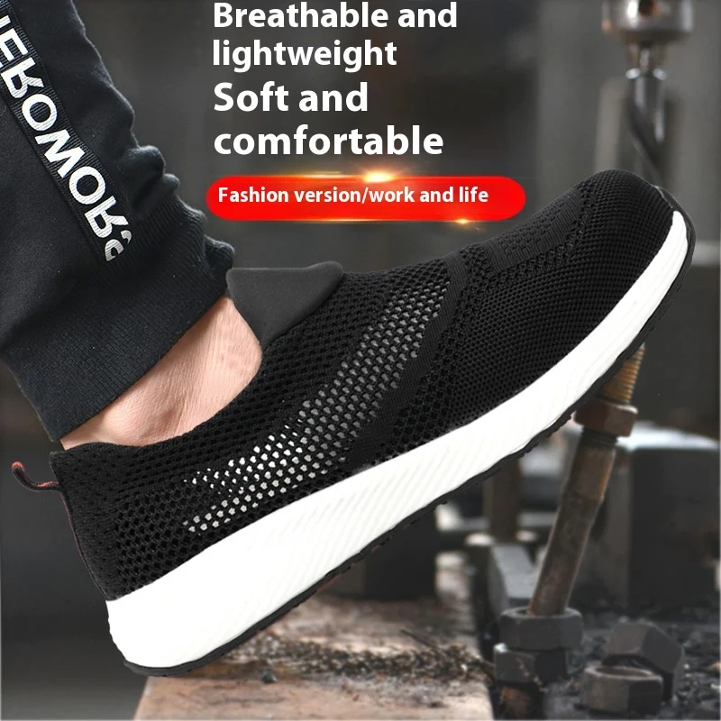 Heren lichtgewicht werkschoenen met stalen neus, anti-smash en anti-perforatie. Biedt optimale bescherming en veiligheid op de werkplek. — foto 3