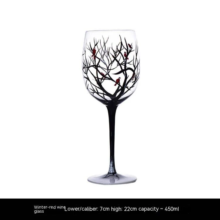 Taça de vidro de luxo pintada à mão para casa Eleve sua experiência ao beber com esta taça elegante e sofisticada. Perfeita para momentos especiais — foto 6