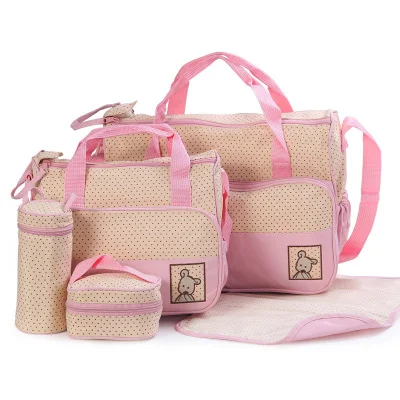 Luiertas voor baby's voor mama, flessenhouder, moeder, buggy, zwangerschap luiertassensets. Handig en praktisch voor onderweg — foto 4