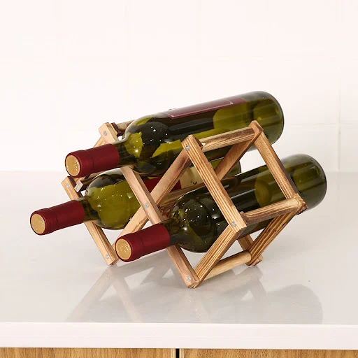 Title 3, Folding solid wood wine rack for stylish and sp...
