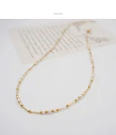 Colar longo com pérolas pequenas retrô francês e pulseira combinando. Conjunto elegante para um visual vintage e sofisticado. — foto 3