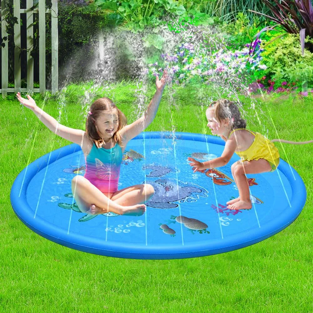 Tapete Piscina com Spray para Crianças Durável Área de Jogo e Salpicos Refrescante Brinquedo Aquático para o Verão Fácil de Usar e Divertir-se — foto 6