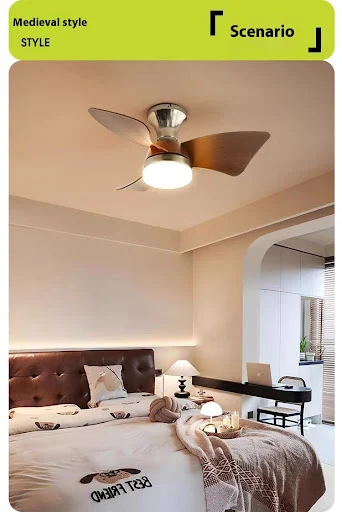Title 11, Ventilador de teto retrô com luz para sala de j...