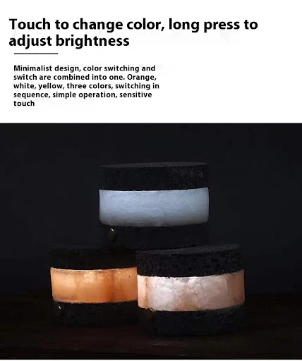 Title 4, Sandwich USB Volcanic Rock Touch Small Night La...