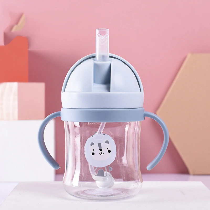 Children's Straw Cup with Gravity Ball and Handle, Anti-Choke, Kindergarten Portable, Handle Water Cup, Baby Learning Dr — photo 1