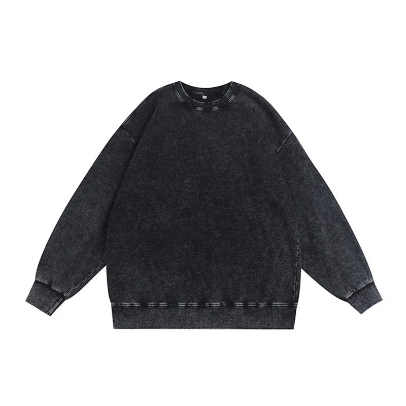 Sweater met ronde hals, versleten uitziend verwassen T-shirt met lange mouwen voor dames — foto 3