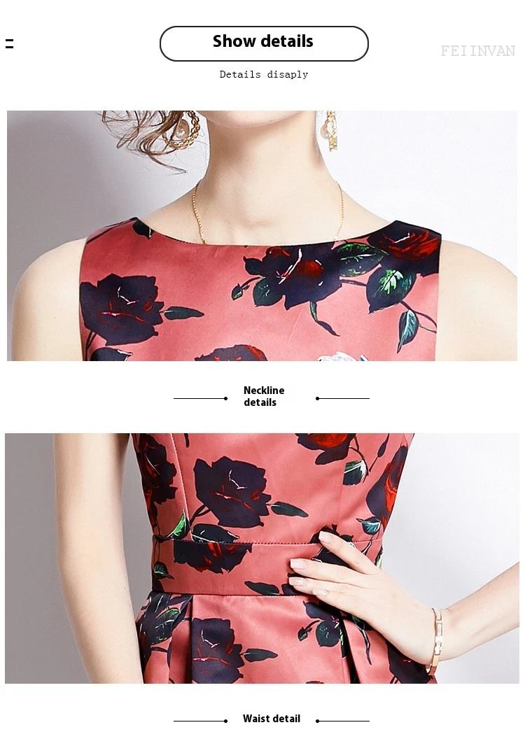 Title 7, Sleeveless Waist 3D Cut Waist Cinching Dress