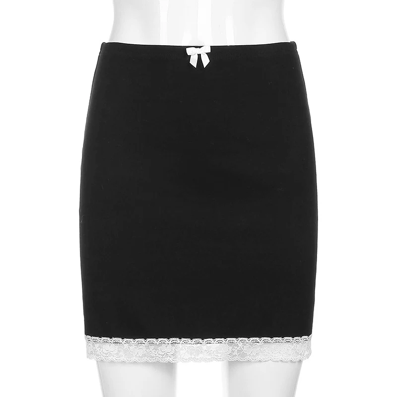 Title 7, Womens Lace and Elastic Short Skirt with Hip W...